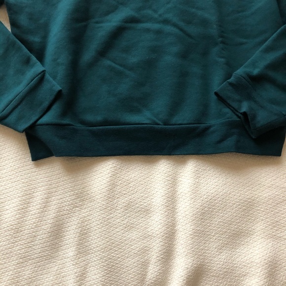 Emerald Green Full Tilt Cotton Cropped Sweater - Picture 4 of 13